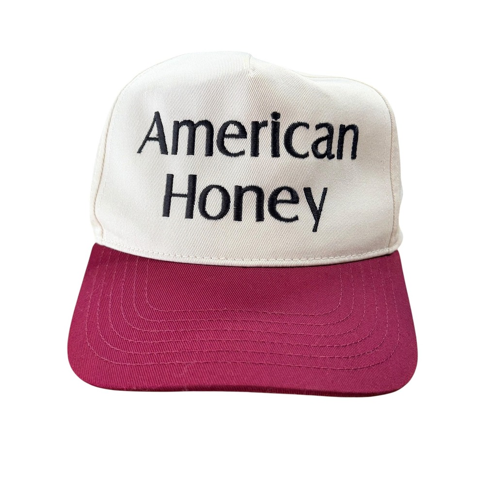 American Honey Trucker Hat Snapback Capโ Cream White Burgundy Maroon Mens Womens